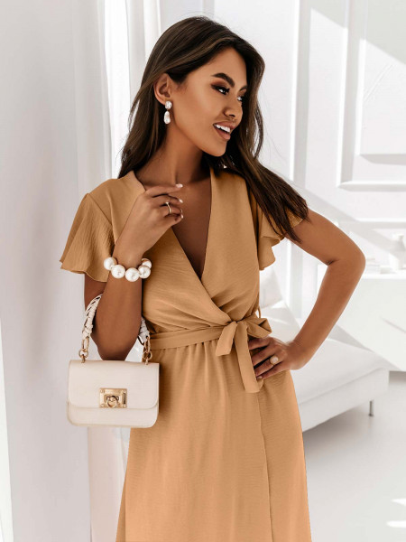 Elegancka sukienka maxi CAROLINE - beżowa 2