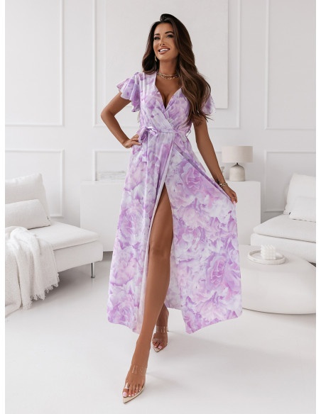 Elegancka sukienka maxi print VESTIA - wzór 3