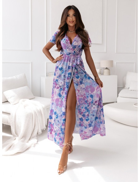 Elegancka sukienka maxi print VESTIA - wzór 6