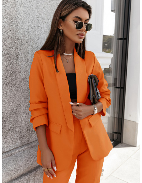 Modny garnitur marynarka i spodnie NAJAT - orange