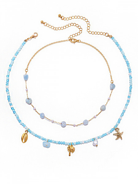 Zestaw delikatnych naszyjników - złoty 2