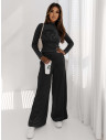 Welurowy dres spodnie + bluza ROSE - czarny