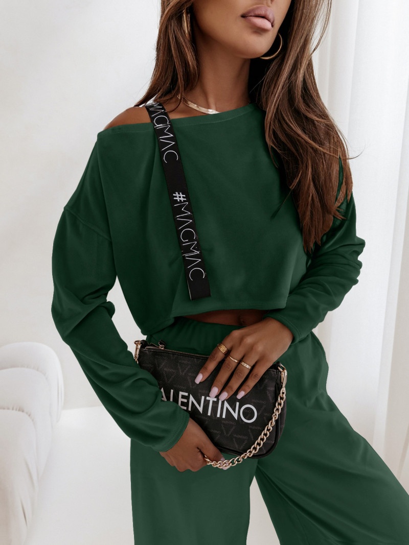 Spodnie dresowe joggery damskie - butelkowa zieleń – Chiara Wear