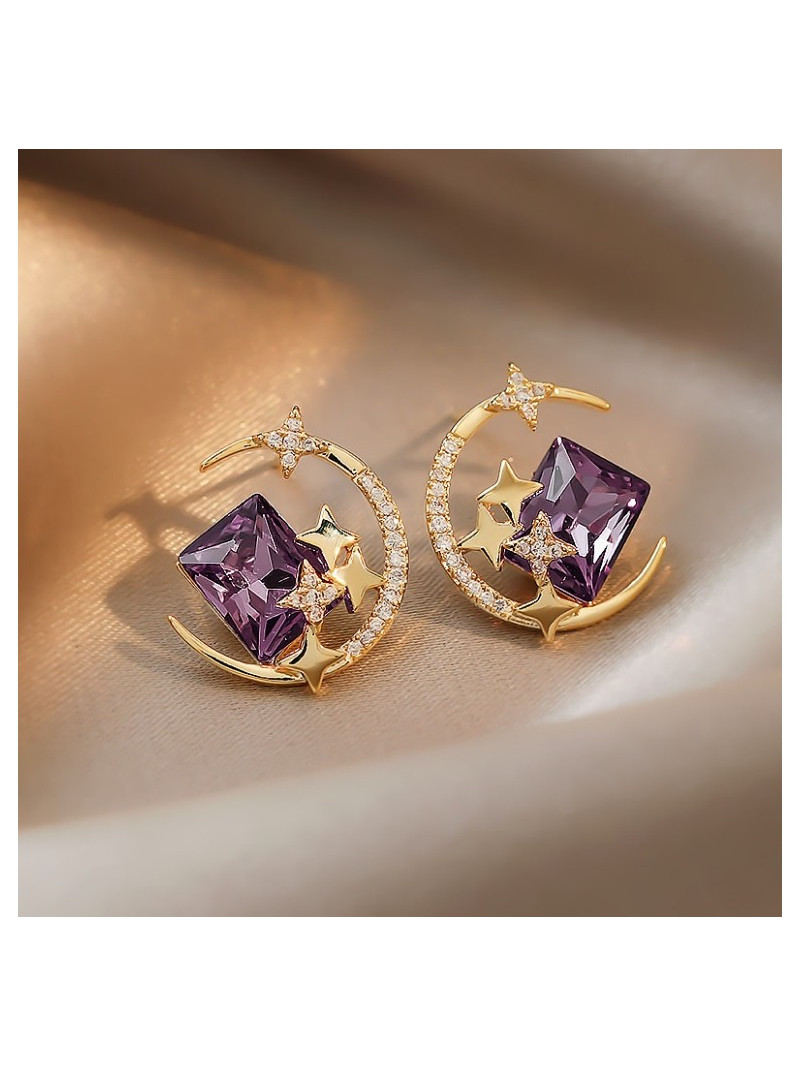 KOLCZYKI sztyfty z kryształkiem i...