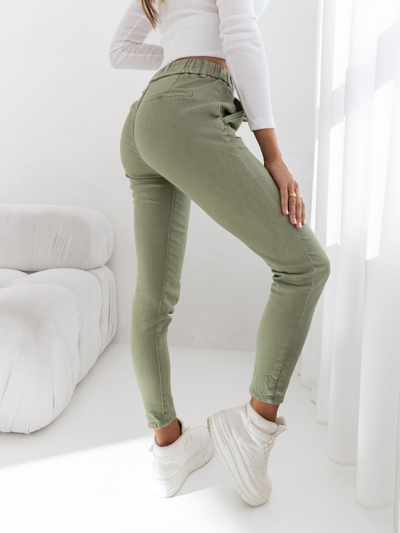 Jeansowe wiązane spodnie rurki ARIANE-