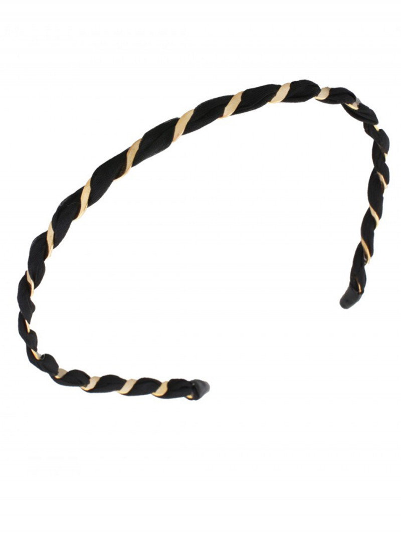 Pleciona opaska do włosów - czarna