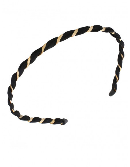 Pleciona opaska do włosów - czarna