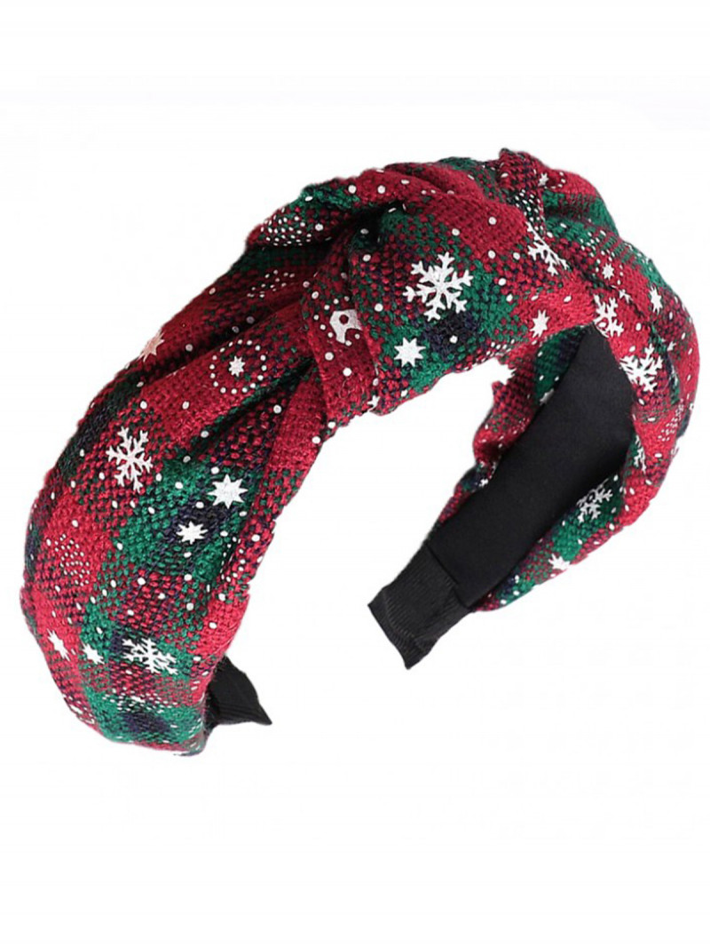 Opaska turban świąteczna - czerwona