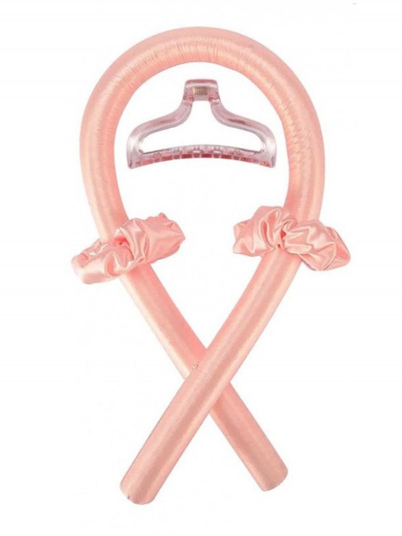 Wałek lokówka do kręcenia włosów - pudrowy róż