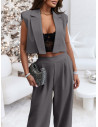 Komplet kamizelka ze spodniami PATTY - grafitowy