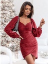 Elegancka sukienka brokatowa SUAD - czerwona