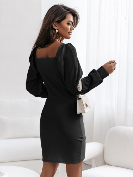 Sukienka z bufiastymi rękawami ADIANA - czarna 2