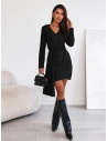 Elegancka sukienka z szarfą AVA - czarna
