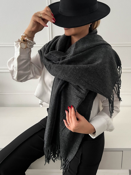 Ciepła chusta szal - grafitowy