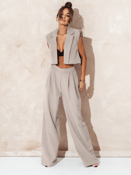 Komplet kamizelka ze spodniami PATTY - beżowy