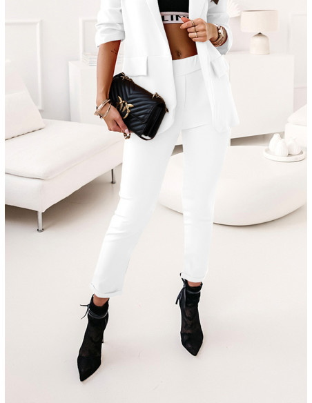 WP Eleganckie spodnie cygaretki - białe