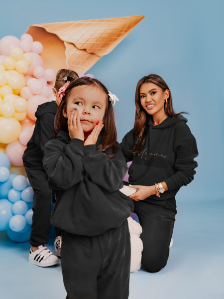 Welurowy dres dziecięcy - GIZMO - czarny 2