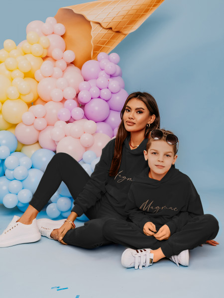 Welurowy dres dziecięcy - GIZMO - czarny