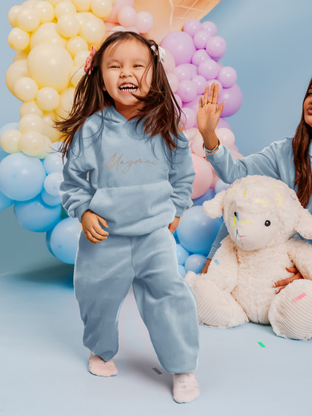 Welurowy dres dziecięcy - GIZMO - błękitny 2