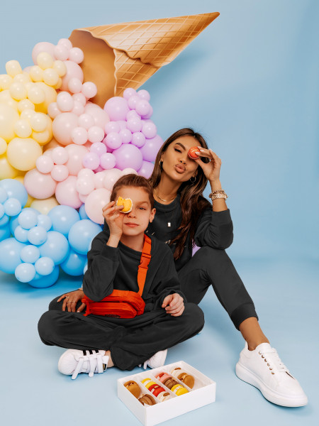 Welurowy dres dziecięcy NEMO - czarny 2