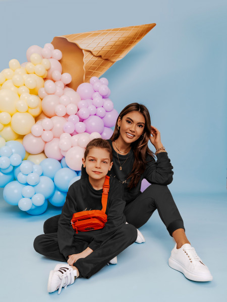 Welurowy dres dziecięcy NEMO - czarny