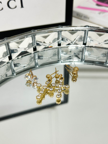 Kolczyki zestaw 3 pary - złote