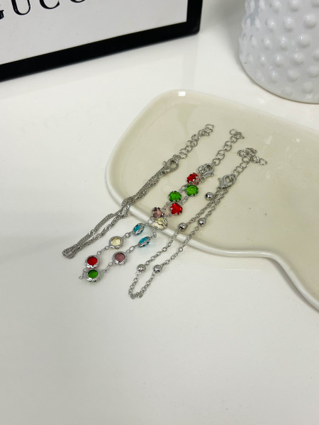 Komplet 3 par bransoletek - srebrne 2