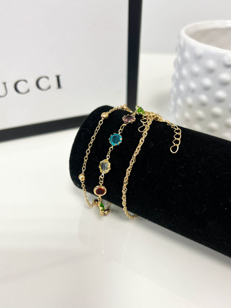 Komplet 3 par bransoletek - złote 2