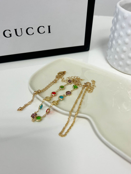 Komplet 3 par bransoletek - złote