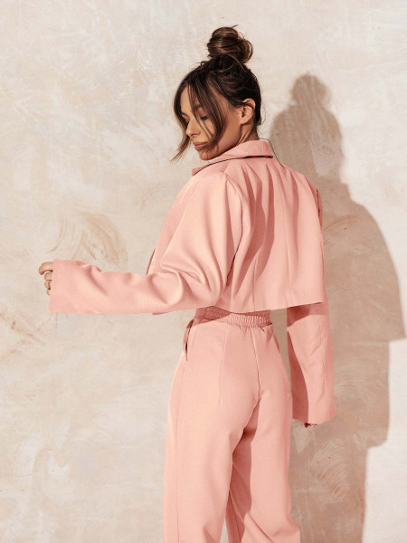 Garnitur z szerokimi spodniami HAJAM - pudrowy róż 2