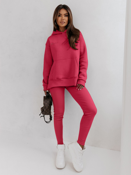 Komplet bluza dresowa legginsy prążkowane NANDO - fuksjowy 2