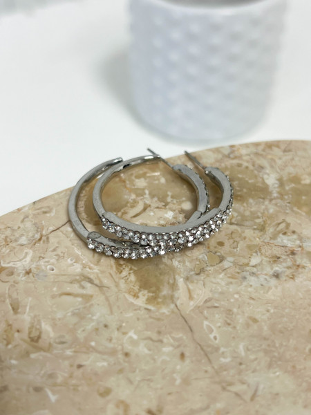 Kolczyki wiszące koła- srebrne 2