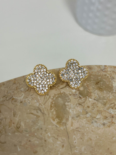 Delikatne kolczyki z klipsem- złote