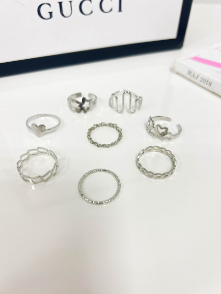 Zestaw 8 par pierścionków -...