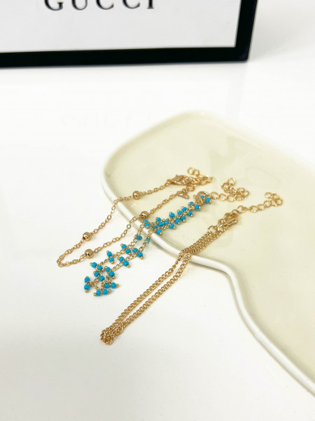 Bransoletki z koralikami - złote