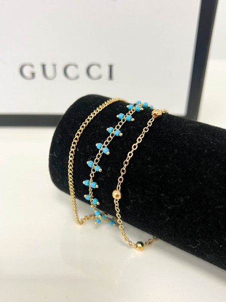 Bransoletki z koralikami - złote 2