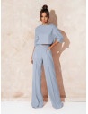 Elegancki komplet ze spodniami JASIRA - błękitny