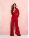 Elegancki komplet ze spodniami FAIZA - czerwony