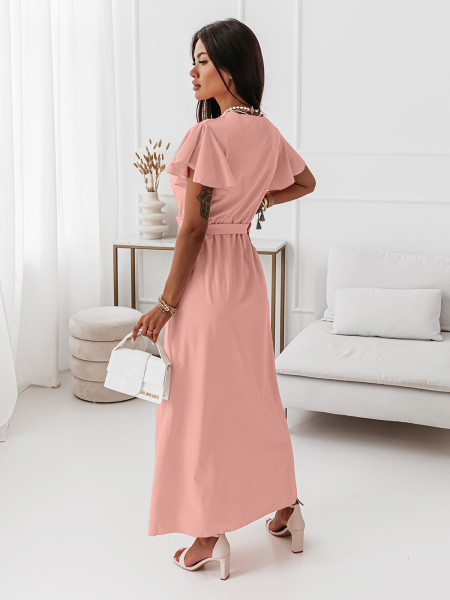 Elegancka sukienka maxi CAROLINE - pudrowy róż 2