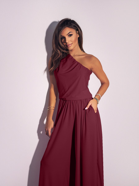 Kombinezon z szerokimi nogawkami COSTA - bordowy