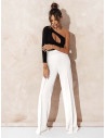Eleganckie spodnie z szerokimi nogawkami ASALA- białe