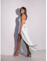 Sukienka maxi wiązana na wiele sposobów - ELSA - biała
