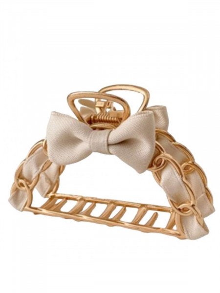 Klamra z Delikatną Kokardą - złota 2