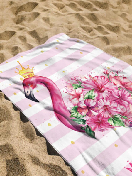 Stylowy plażowy ręcznik w flaminga - wzór 2