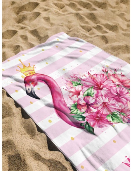Stylowy plażowy ręcznik w flaminga - wzór 2