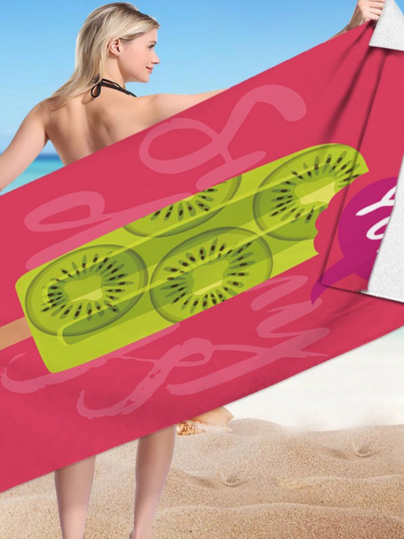 Stylowy plażowy ręcznik w kiwi - wzór 4