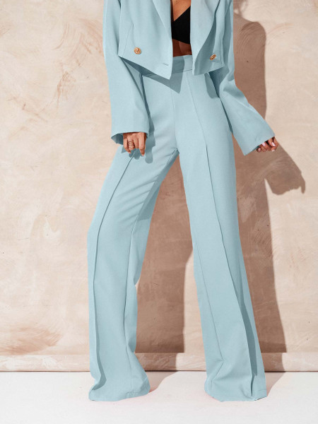 Garnitur z szerokimi spodniami HAJAM - błękitny