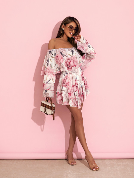 Modny kombinezon w kwiatowe wzory SAKURA - wzór 2 2