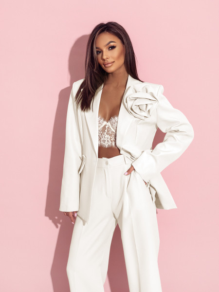 Garnitur z szerokimi spodniami KENZO - biały 2