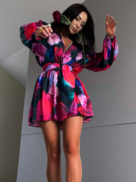 Modny krótki kombinezon z printem RISA - wzór 3 2